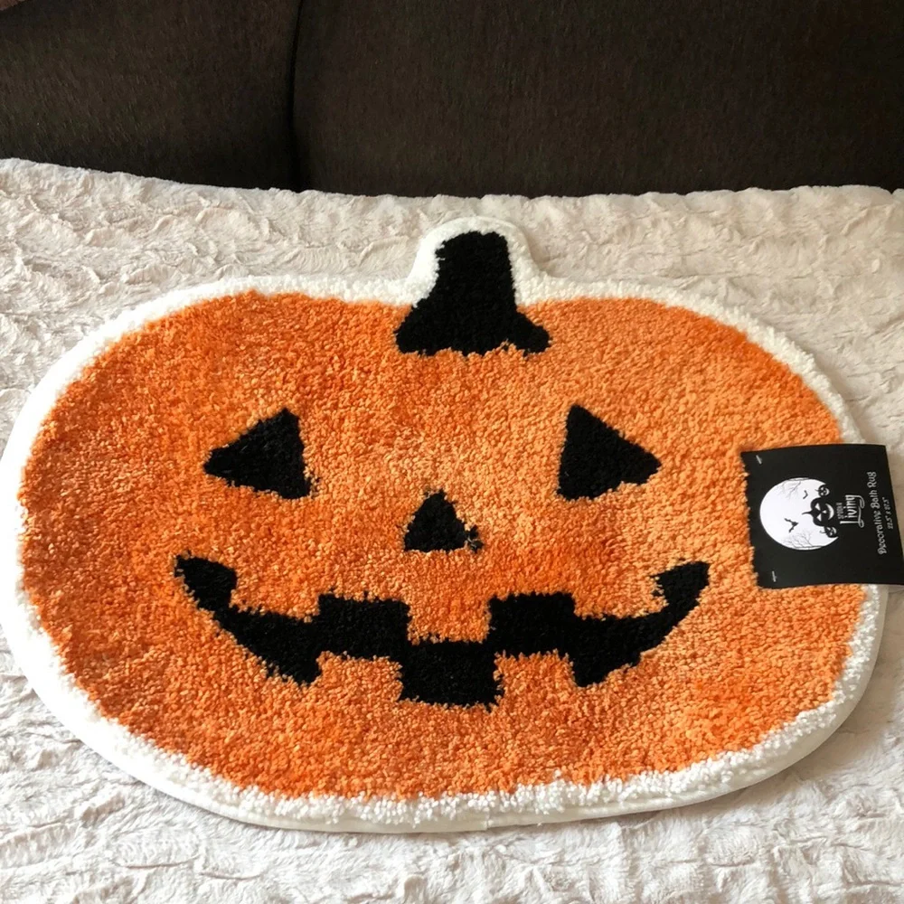 Halloween Pumpkin Jack-O'-Lantern Accent BATH Rug